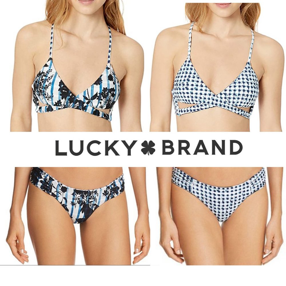 NWT Lucky Brand Reversible Bikini Set Medium